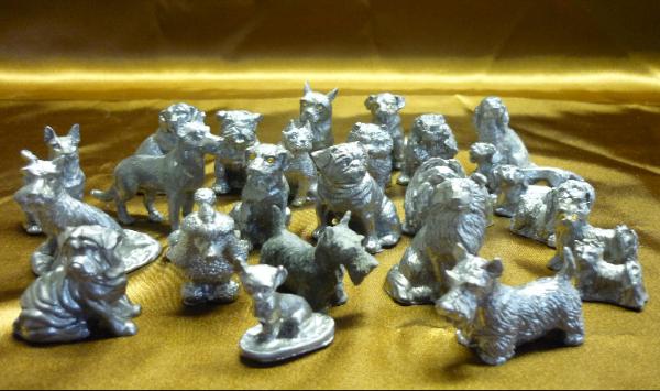 12 wholesale lead free pewter cat heart figurines AA157 